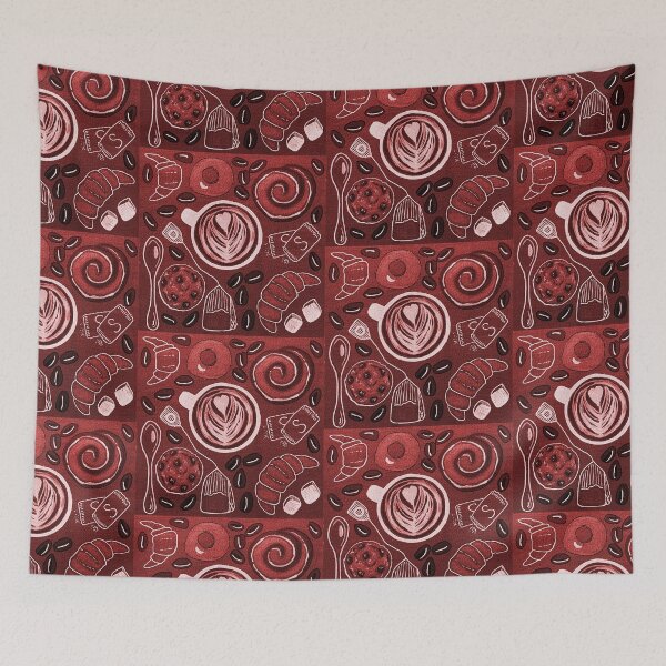 Item preview, Red Cappuccino Coffee Shop Print designed and sold by Amelia Dean.