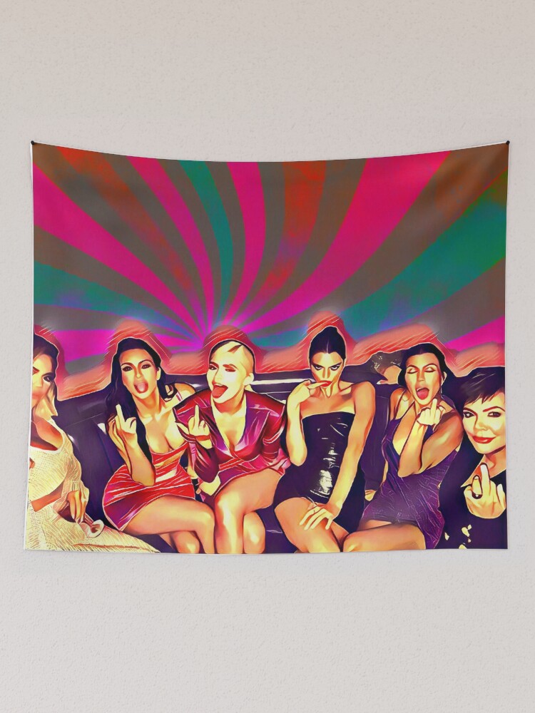 Kardashian Middle Fingers Flipping Off Art Tapestry for Sale by Unikli Redbubble