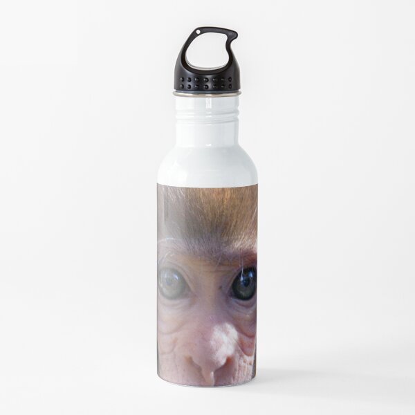 Watercolor Monkey, Rhesus Monkey 03, Silver River, Florida Water Bottle