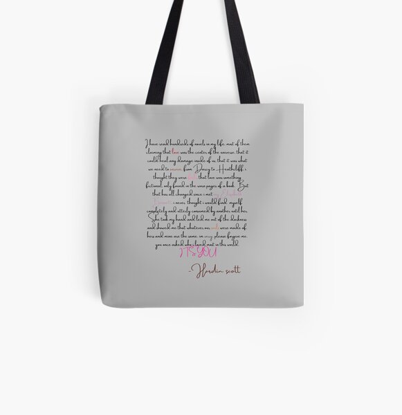 Carta de Hardin Scott a Tessa Bolsa estampada de tela