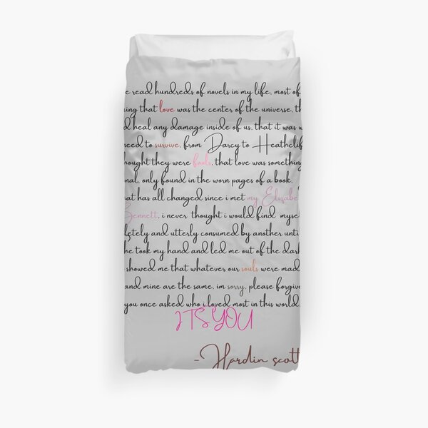 Carta de Hardin Scott a Tessa Funda nórdica