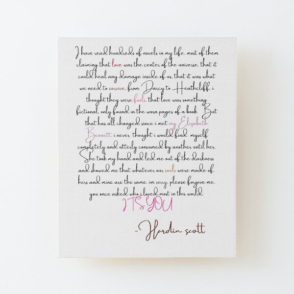 Hardin Scott's Letter to Tessa Wood Mounted Print