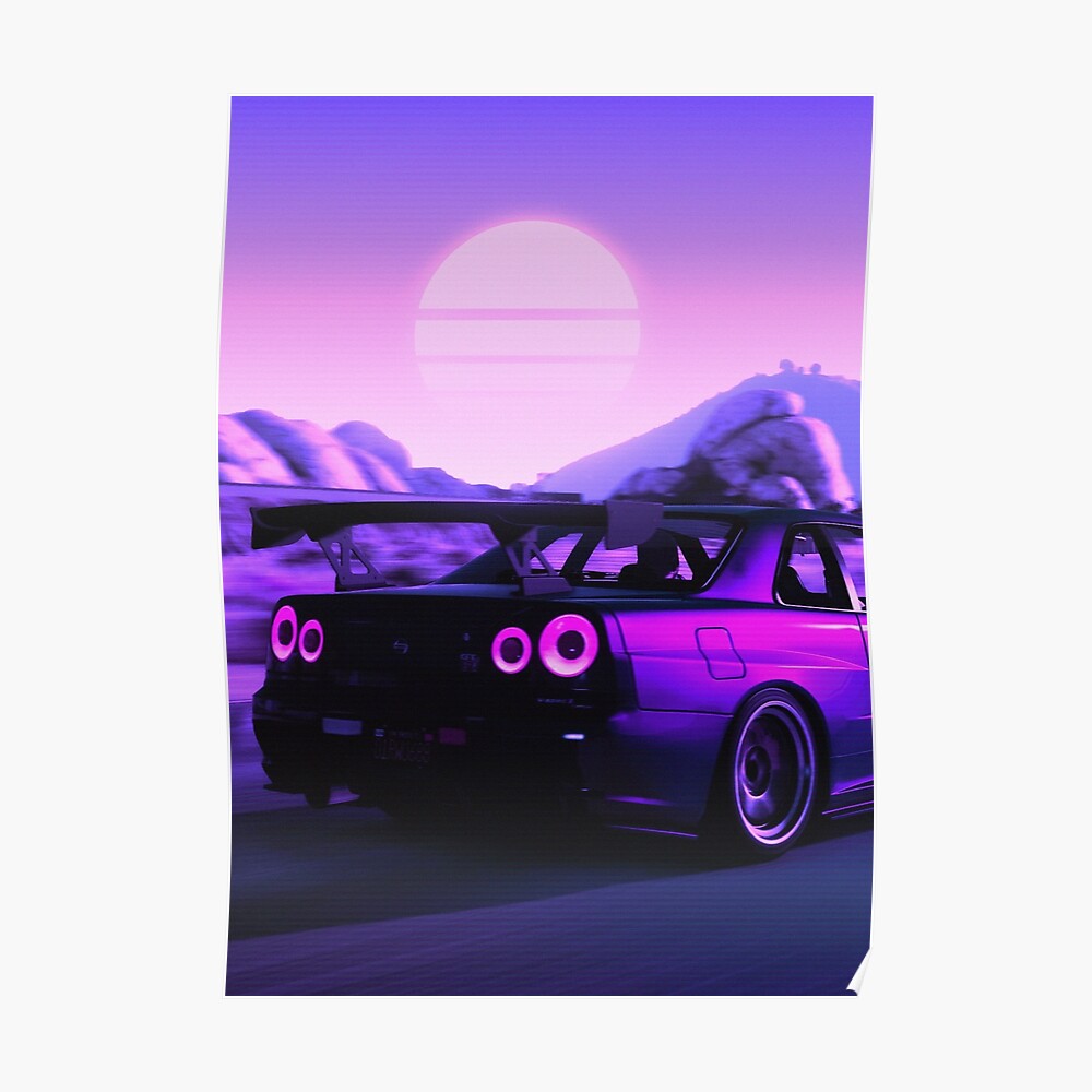 Skyline Gtr R34 Poster By Daffaumar12 Redbubble
