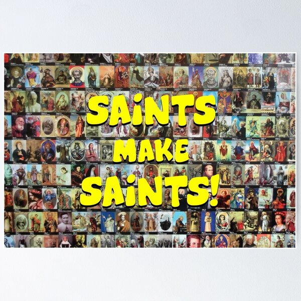 Item preview, Saints Make Saints! (wide) designed and sold by The Catholic Religion Teacher Shop.