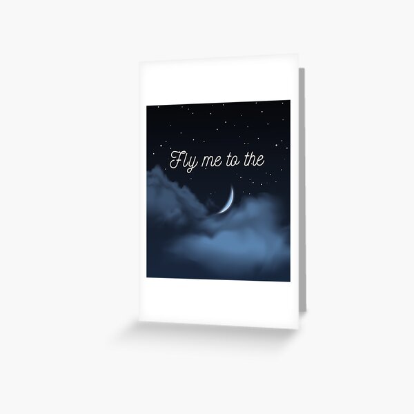 Fly Me To The Moon Greeting Cards Redbubble - fly me to the moon lofi roblox id code