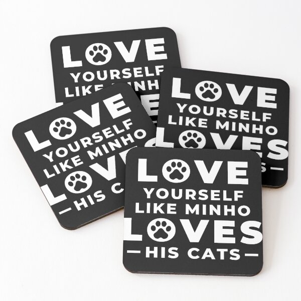 Item preview, LOVE YOURSELF LIKE MINHO LOVES HIS CATS Stray Kids Funny Quotes designed and sold by SugarSaint.