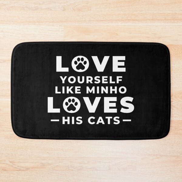 Item preview, LOVE YOURSELF LIKE MINHO LOVES HIS CATS Stray Kids Funny Quotes designed and sold by SugarSaint.