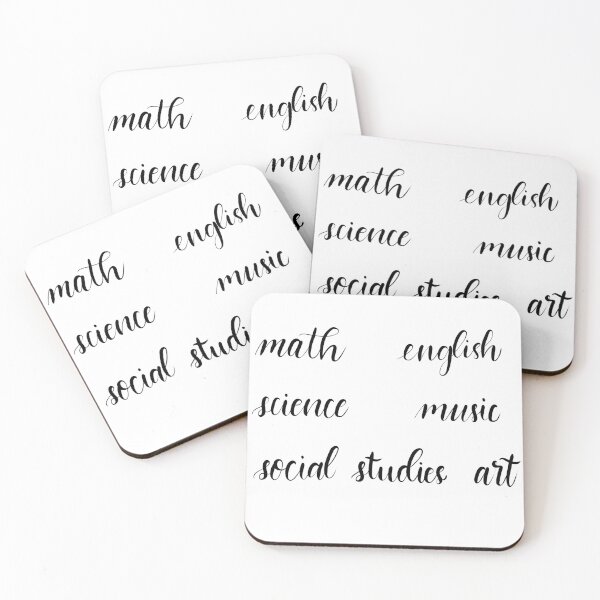 Item preview, Math, English, Science, Music, Art, Social Studies school subject calligraphy designed and sold by YitingZarts.