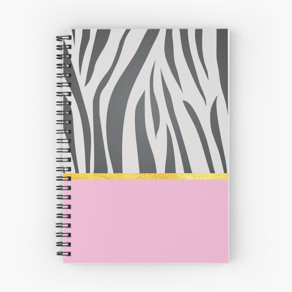 Item preview, Black and white zebra print on pink, golden lining designed and sold by ColorsHappiness.