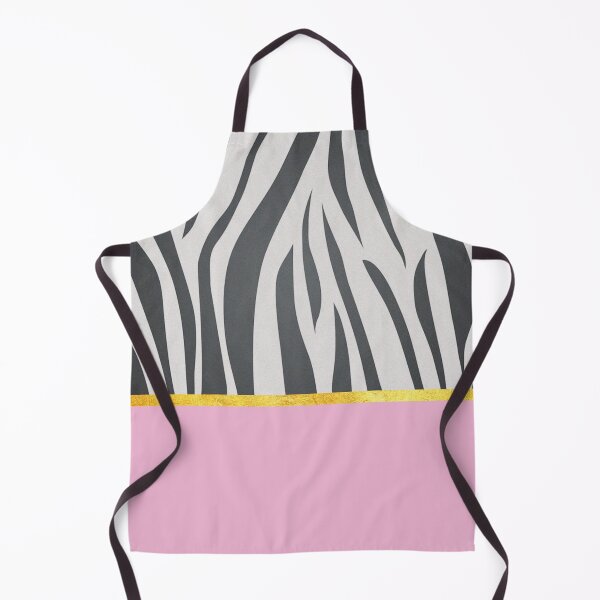 Item preview, Black and white zebra print on pink, golden lining designed and sold by ColorsHappiness.