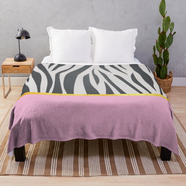 Item preview, Black and white zebra print on pink, golden lining designed and sold by ColorsHappiness.