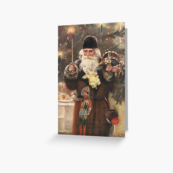 Santa Vintage Christmas Postcard Greeting Card