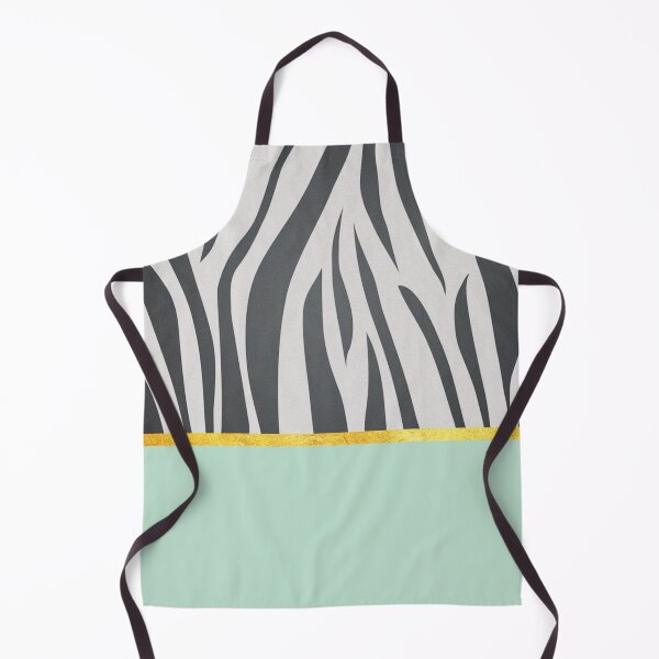Item preview, Black and white zebra print on green, golden lining designed and sold by ColorsHappiness.