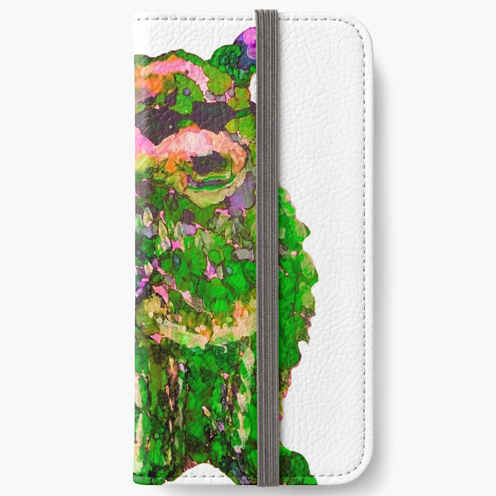 Cool Dog Green Abstract iPhone Wallet