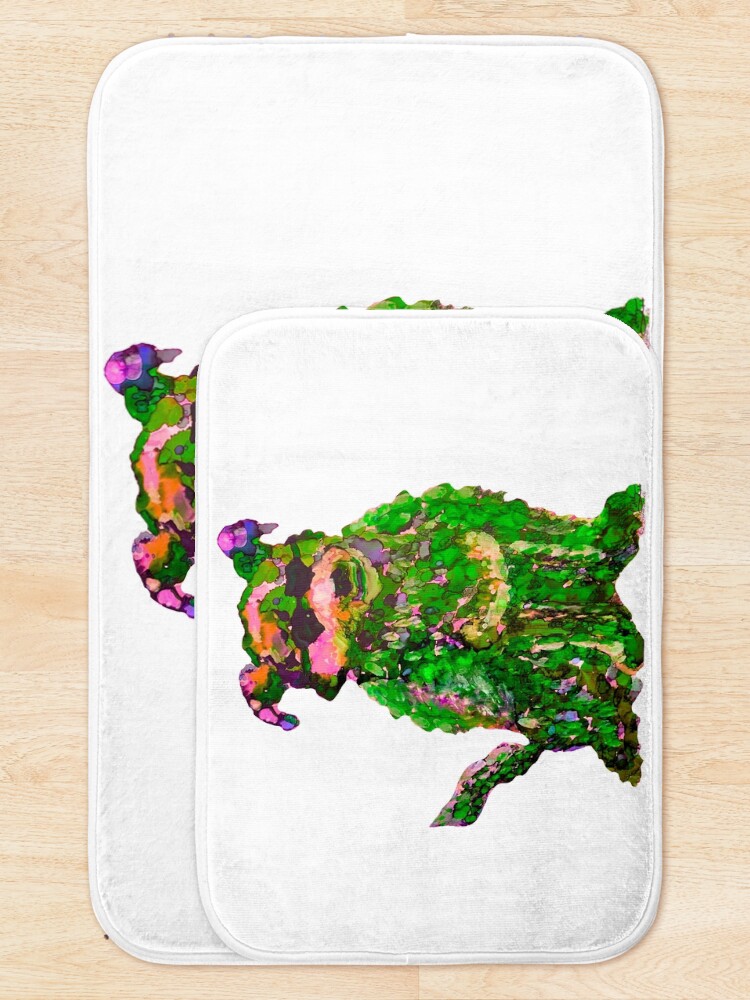 Alternate view of Cool Dog Green Abstract Bath Mat