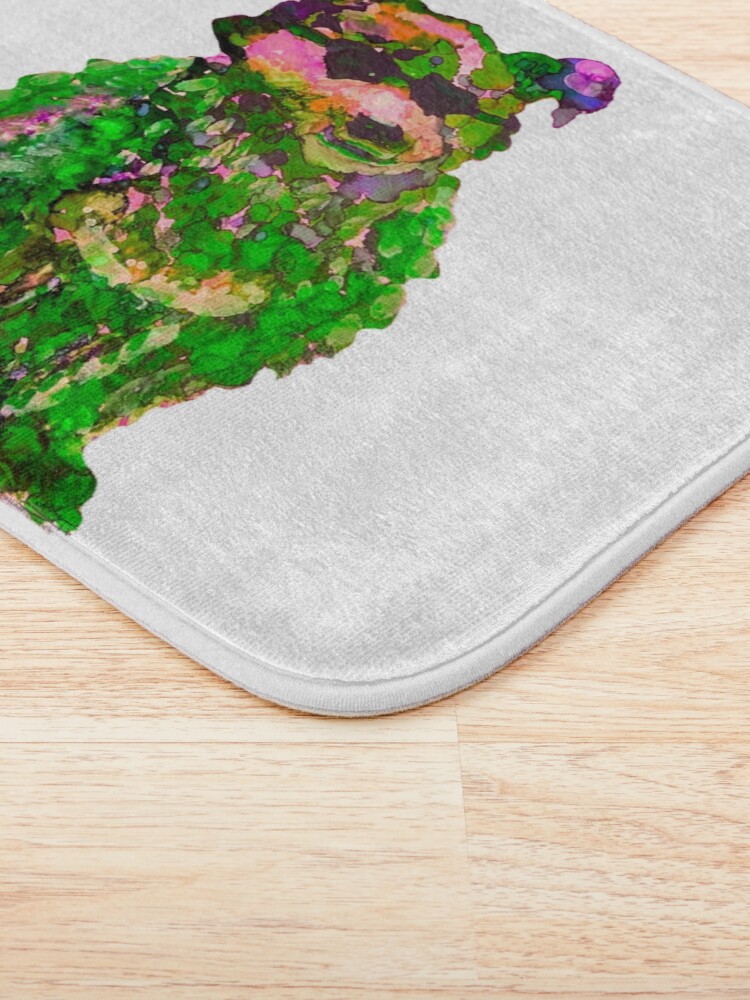 Alternate view of Cool Dog Green Abstract Bath Mat