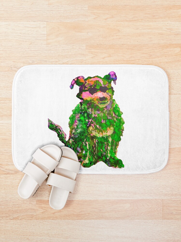 Alternate view of Cool Dog Green Abstract Bath Mat