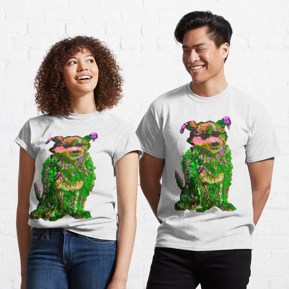 Cool Dog Green Abstract Classic T-Shirt