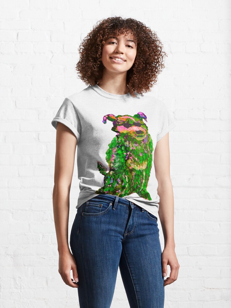 Alternate view of Cool Dog Green Abstract Classic T-Shirt