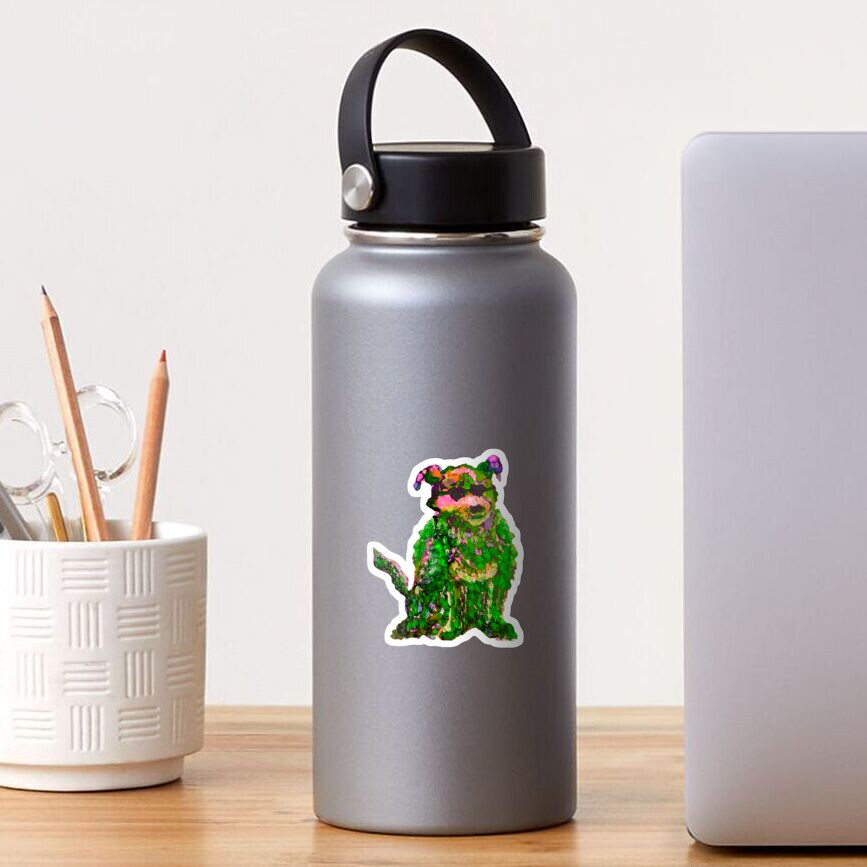 Cool Dog Green Abstract Sticker