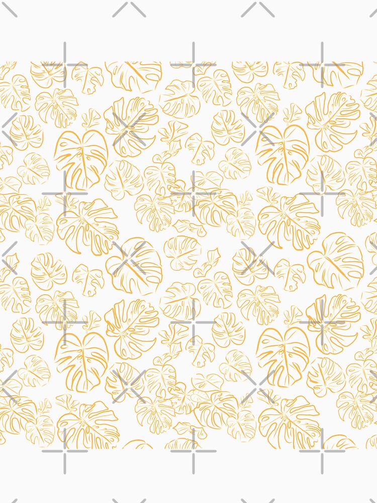 Monstera Jungle Leaves Marigold Yellow & Rust palette_vector drawing by ebozzastudio