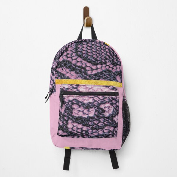 Item preview, Coloured snake print on pink, golden lining designed and sold by ColorsHappiness.