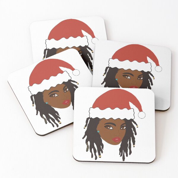 Item preview, Locs Girl Santa Hat Christmas Dreadlocks designed and sold by blackartmatters.