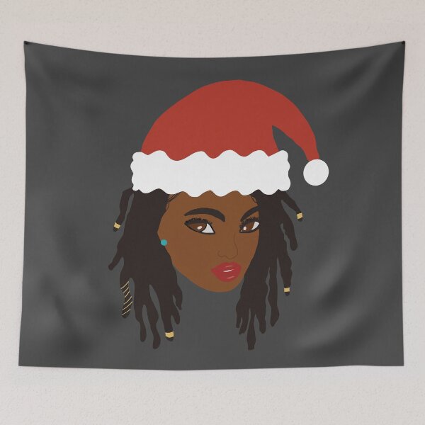Item preview, Locs Girl Santa Hat Christmas Dreadlocks designed and sold by blackartmatters.