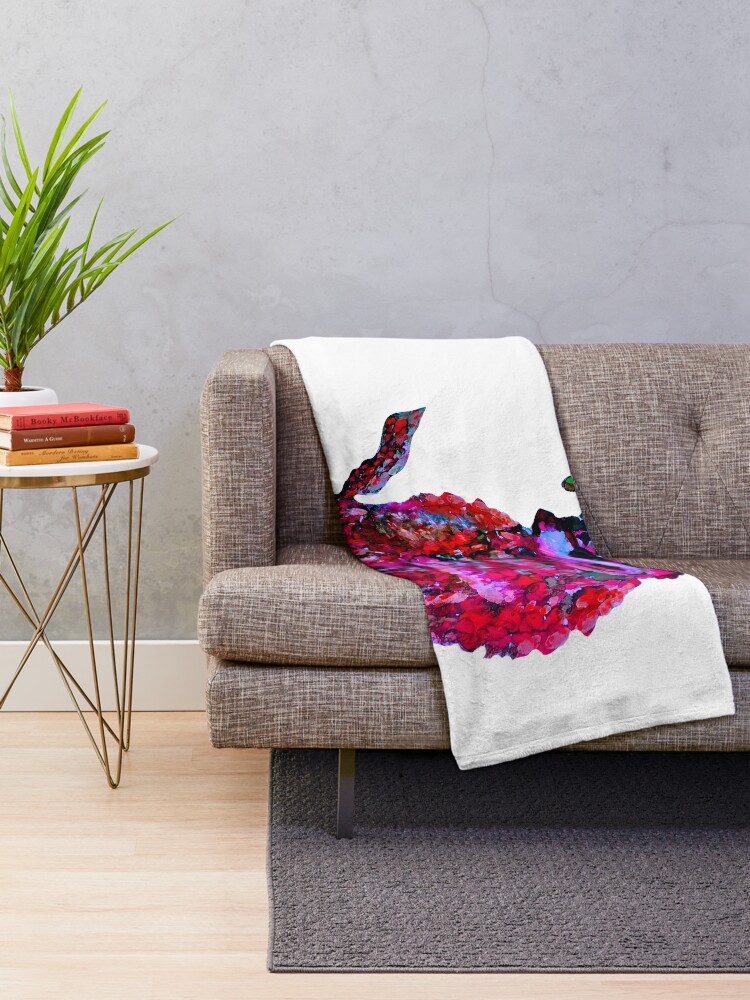 Alternate view of Cool Dog Red Abstract Throw Blanket