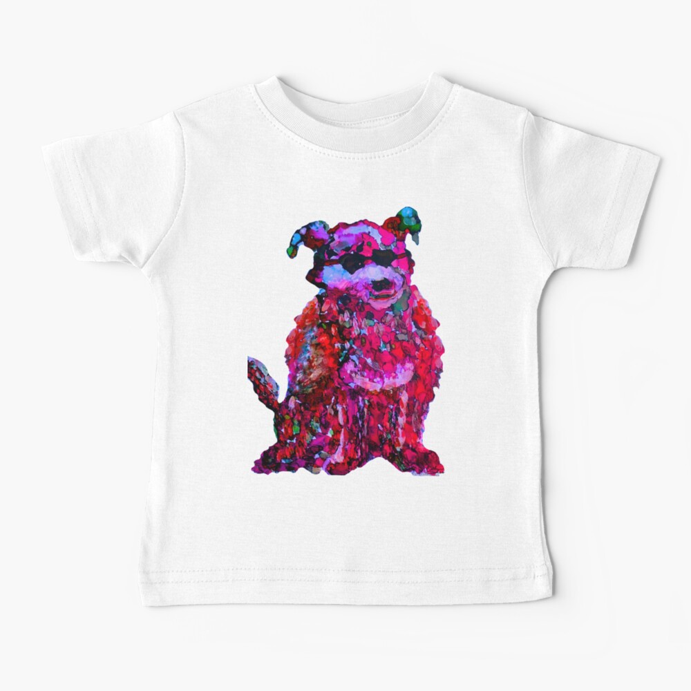 Cool Dog Red Abstract Baby T-Shirt