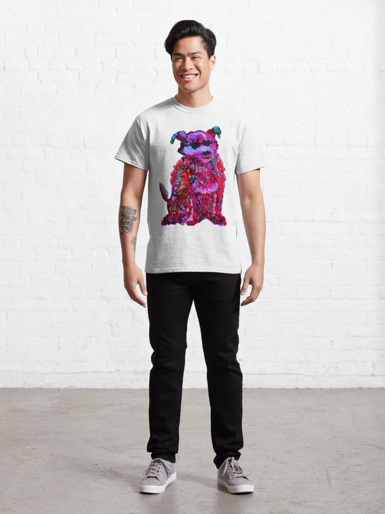 Alternate view of Cool Dog Red Abstract Classic T-Shirt