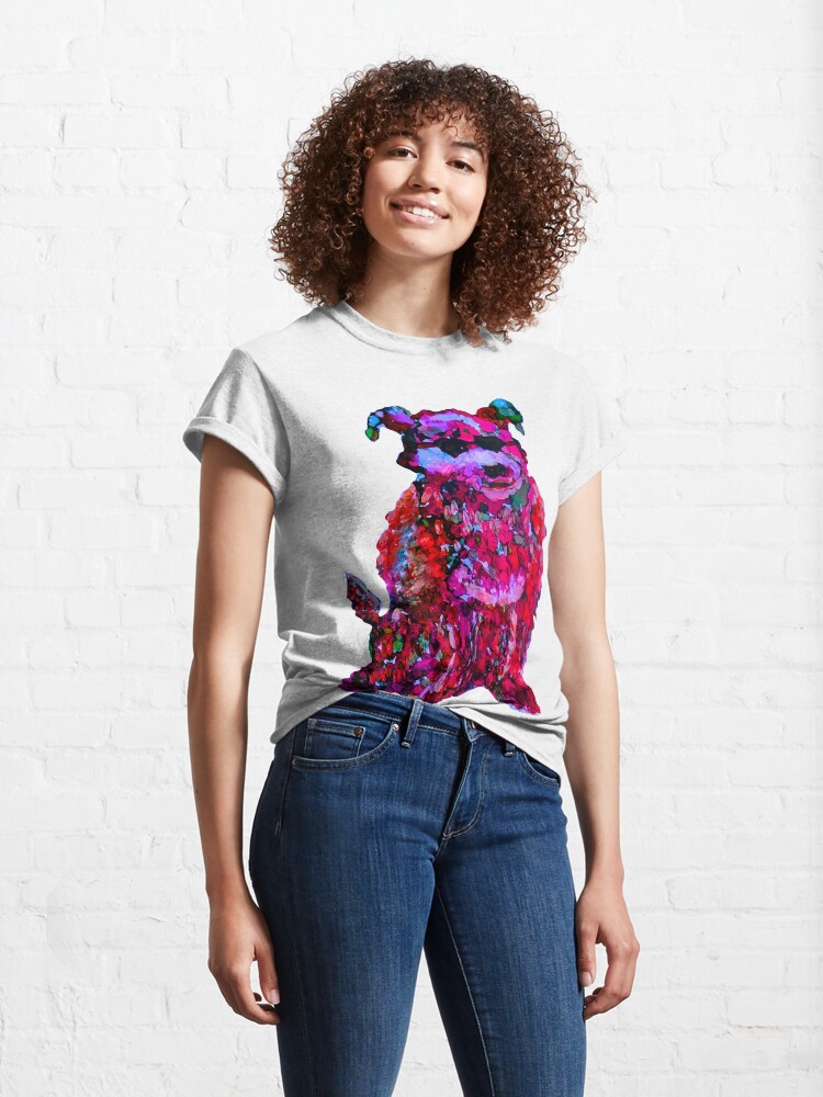 Alternate view of Cool Dog Red Abstract Classic T-Shirt