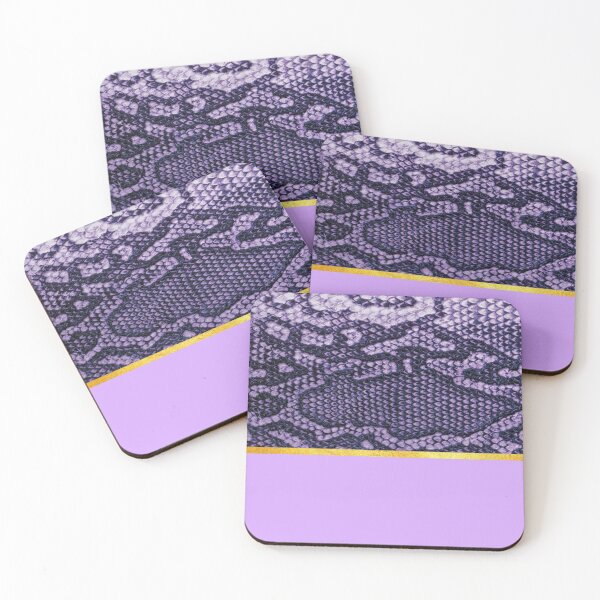 Item preview, Coloured snake print on purple, golden lining designed and sold by ColorsHappiness.