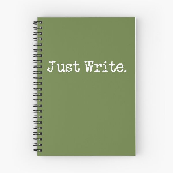 Item preview, Just Write. White Type on Military Green designed and sold by TeaRoseWriter.