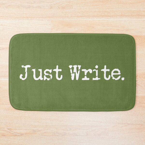 Item preview, Just Write. White Type on Military Green designed and sold by TeaRoseWriter.