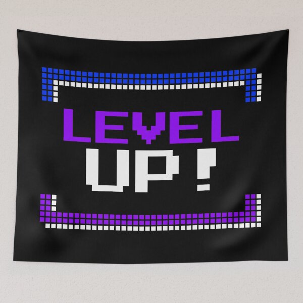 Item preview, Level Up 80s Gamer Gaming Computer Game Blue Purple designed and sold by CreatedbyJR.