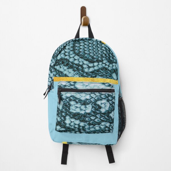 Item preview, Coloured snake print on blue, golden lining designed and sold by ColorsHappiness.