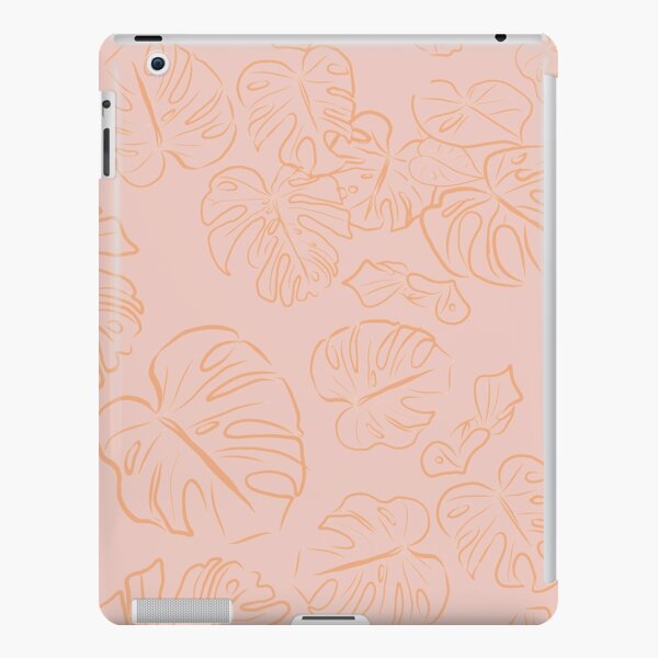 Monstera Peachy Jungle large Leaves & Blush Pastel Pink palette_vector drawing  iPad Snap Case
