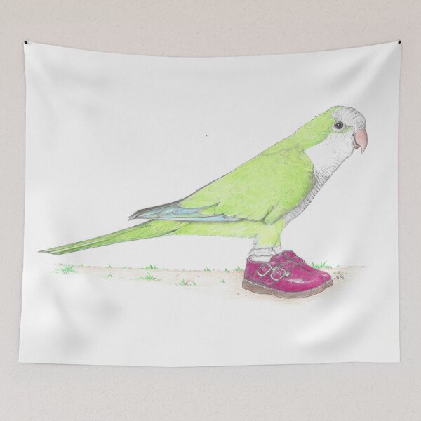 Item preview, Quaker parrot in Mary Janes designed and sold by JimsBirds.