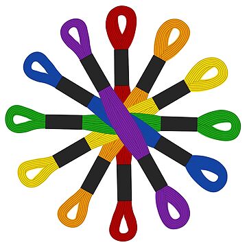 Artwork thumbnail, Embroidery Cross Stitch Floss Skien Rainbow Circle by GranniePanties