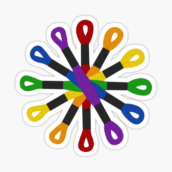 Item preview, Embroidery Cross Stitch Floss Skien Rainbow Circle designed and sold by GranniePanties.