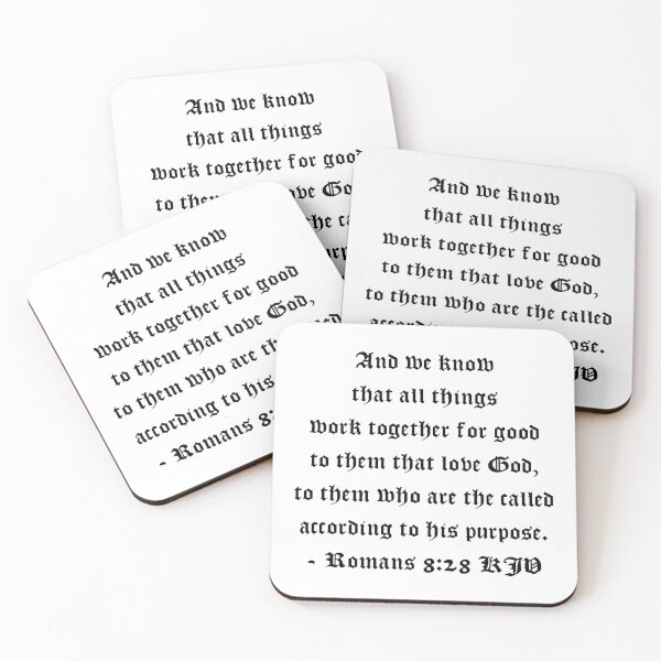 Item preview, Romans 8:28 KJV 1611 - Black Print designed and sold by VerShirts.