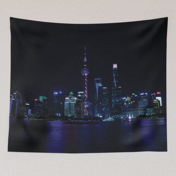 Item preview, Shanghai city panoramic view across Huangpu river in the night. Souvenir from China, from Shanghai. designed and sold by 2AcesDesign.