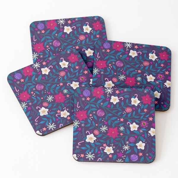 Item preview, Christmas Garlands - Magenta and purple - traditional floral Holiday pattern by Cecca Designs designed and sold by Cecca-Designs.