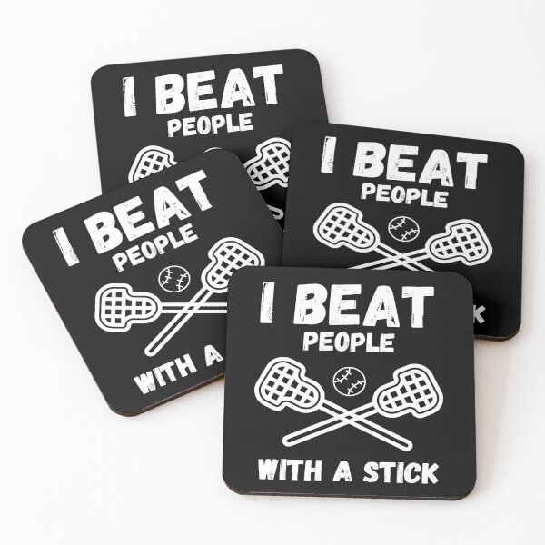 Item preview, I Beat People With A Stick - Funny Lacrosse Player designed and sold by m95sim.