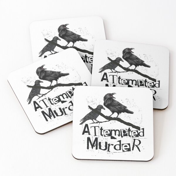 Item preview, Attempted Murder, Crows Collective Noun Pun designed and sold by gorillamerch.