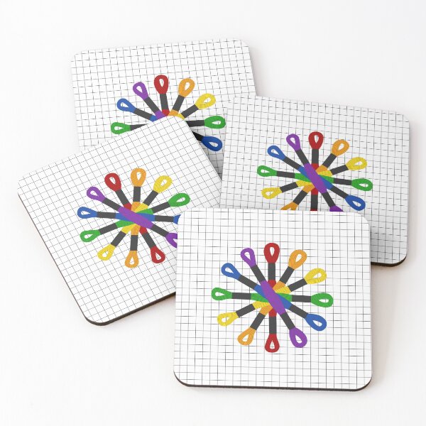 Item preview, Embroidery Cross Stitch Floss Rainbow Pinwheel with grid designed and sold by GranniePanties.
