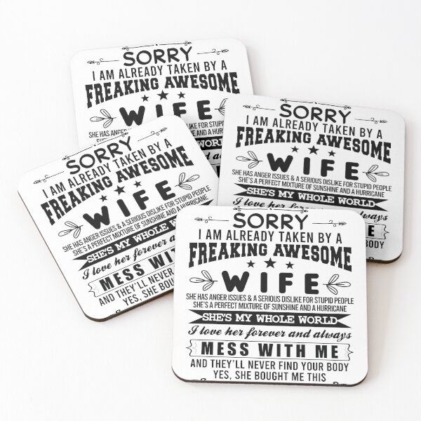 Item preview, Sorry i am already taken by a freaking awesome Wife, Funny Husband Gift designed and sold by Noahlaz.