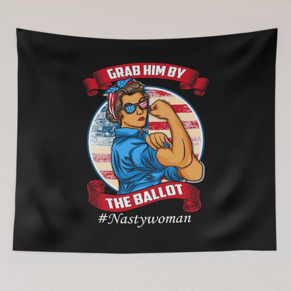 Item preview, Grab Him By The Ballot Vote Democrat Vintage Nasty Woman Tee designed and sold by PrintOfi.