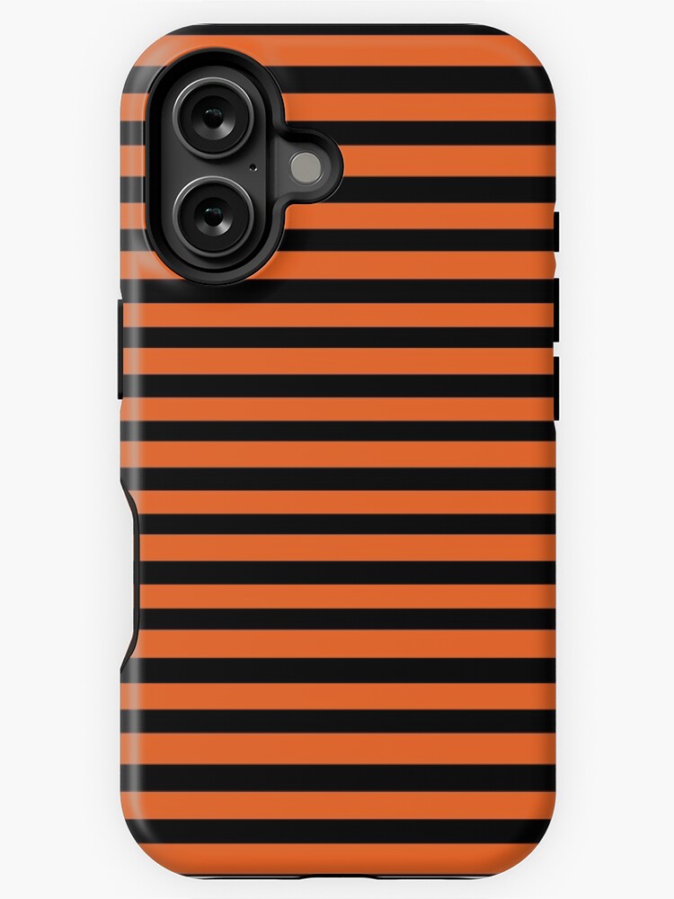Thumbnail 1 of 4, iPhone Case, Halloween Stripes - Black and Orange - Classic striped pattern by Cecca Designs designed and sold by Cecca-Designs.
